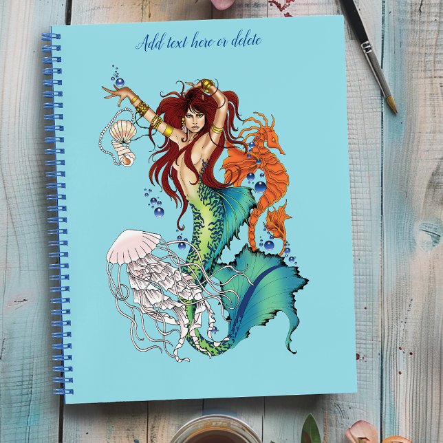 Cuaderno Fantasía Mermaid cola Verde azulada (Subido por el creador)