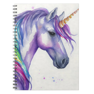 Cuaderno Fantasía morada y arcoiris Unicornio