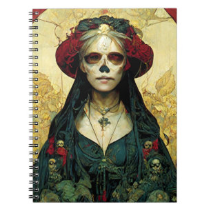 Cuaderno Fantasía oscura Cráneo gótico Mujer