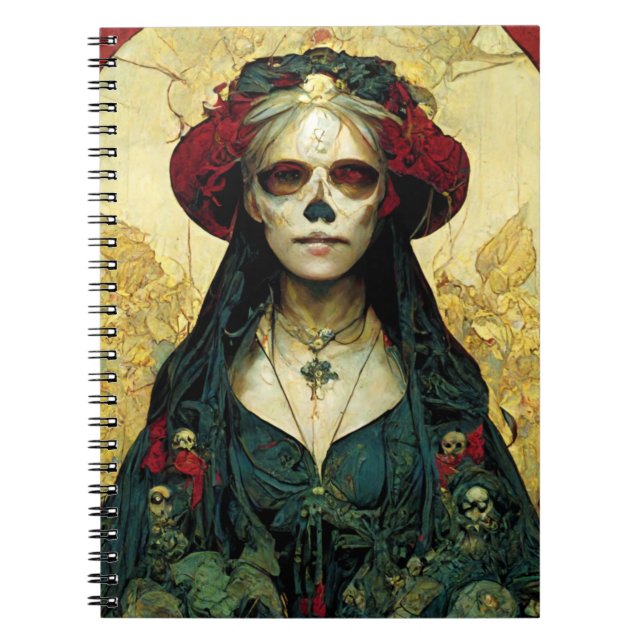 Cuaderno Fantasía oscura Cráneo gótico Mujer (Frente)