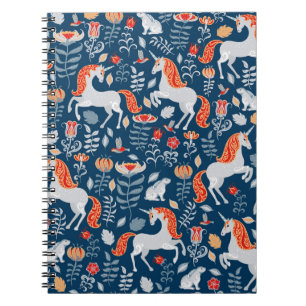 Cuaderno Fantasía popular: Unicornios, conejos, aves