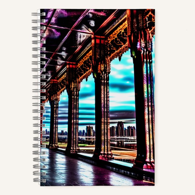 Cuaderno Fantasma azul rosa cielo azul cielo paisaje (Anverso)