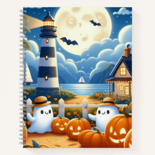 Cuaderno Fantasma/calabazas de Halloween de corte nautico/c