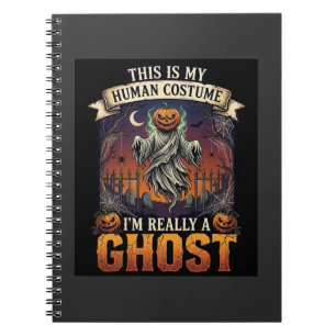 Cuaderno Fantasma de disfraz humano Cabeza de calabaza Ceme