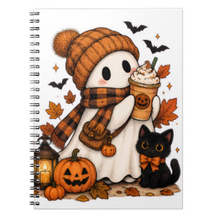 Cuaderno Fantasma de Especias de Calabaza Halloween Acogedo