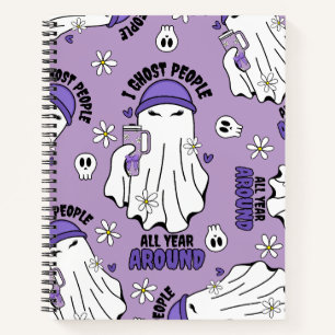 Cuaderno Fantasma de Halloween con Tumbler de 40oz - Púrpur