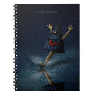 Cuaderno Fantasma de Paraguas Japonés Día Lluvioso Personal