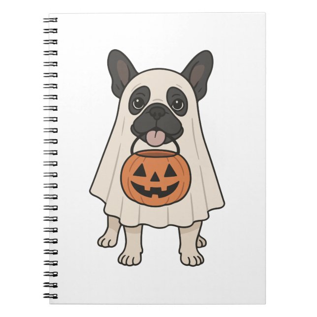 Cuaderno Fantasma de perro de Halloween en el Bulldog franc (Frente)