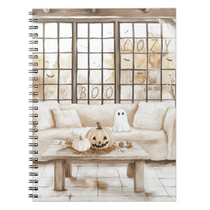 Cuaderno Fantasma de Ventana de Calabaza de Otoño Acogedor