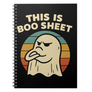 Cuaderno Fantasma Divertido "Esto Es Hoja de Boo" Retro Hal