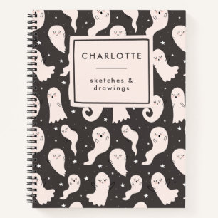 Cuaderno Fantasma espeluznante del Personalizado lindo pers