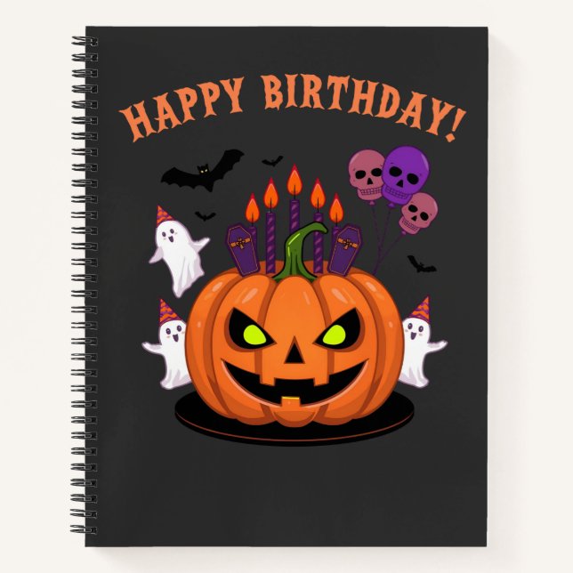 Cuaderno Fantasma Halloween B-day Tartas de calabaza y fant (Anverso)