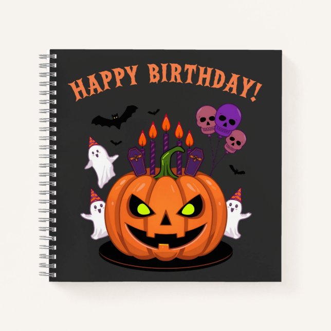 Cuaderno Fantasma Halloween B-day Tartas de calabaza y fant (Anverso)