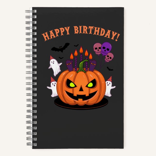 Cuaderno Fantasma Halloween B-day Tartas de calabaza y fant (Anverso)