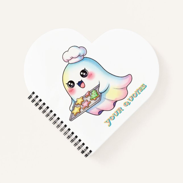Cuaderno Fantasma Kawaii Chef con Galletas de Navidad (Anverso)
