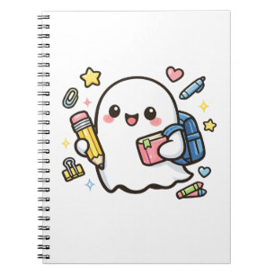 Cuaderno Fantasma Kawaii Cute de la Escuela con Mochila