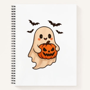 Cuaderno Fantasma lindo con calabaza para pieza de disfraz 