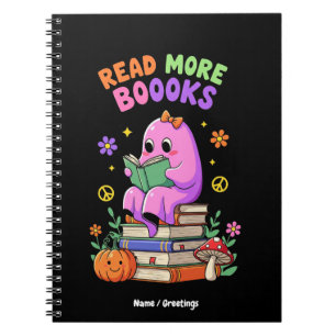 Cuaderno Fantasma lindo "Leer más libros" Funny Halloween