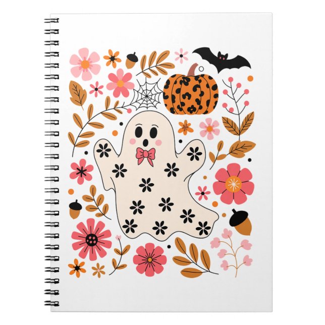 Cuaderno Fantasma y flor de calabaza cutáneo (Frente)