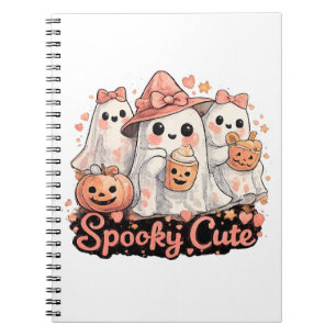 Cuaderno Fantasmagóricos fantasmas rosados y calabaza de Ha