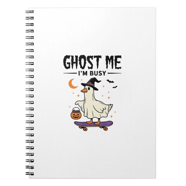Cuaderno Fantasmame Estoy Ocupado Halloween Ganso Skateboar (Frente)