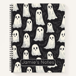 Cuaderno Fantasmas adorables Personalizado de Halloween bla