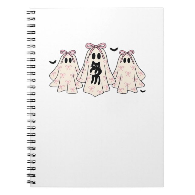 Cuaderno Fantasmas de Coquette con un gato negro camiseta c (Frente)