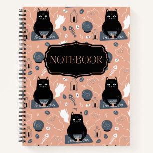 Cuaderno Fantasmas de gatos espeluznantes de Halloween