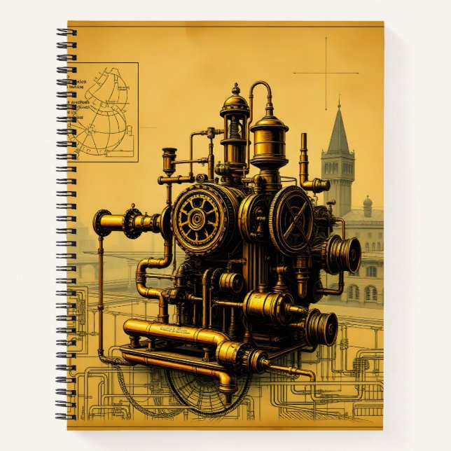 Cuaderno Fantástica máquina Steampunk (Anverso)