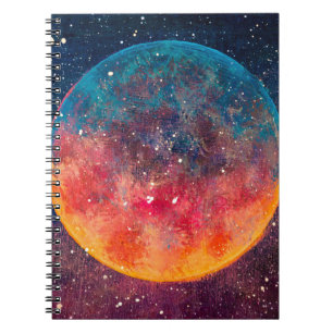 Cuaderno Fantástica pintura al óleo hermoso gran planeta lu