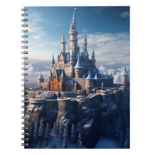 Cuaderno Fantástico castillo digital en las montañas