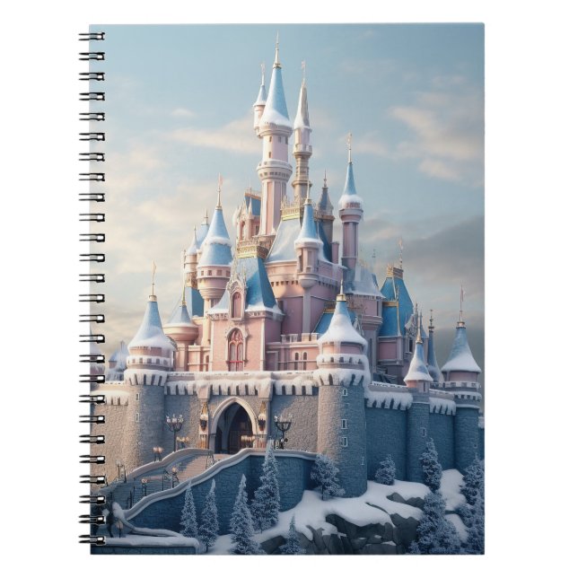 Cuaderno Fantástico castillo digital en las montañas (Frente)