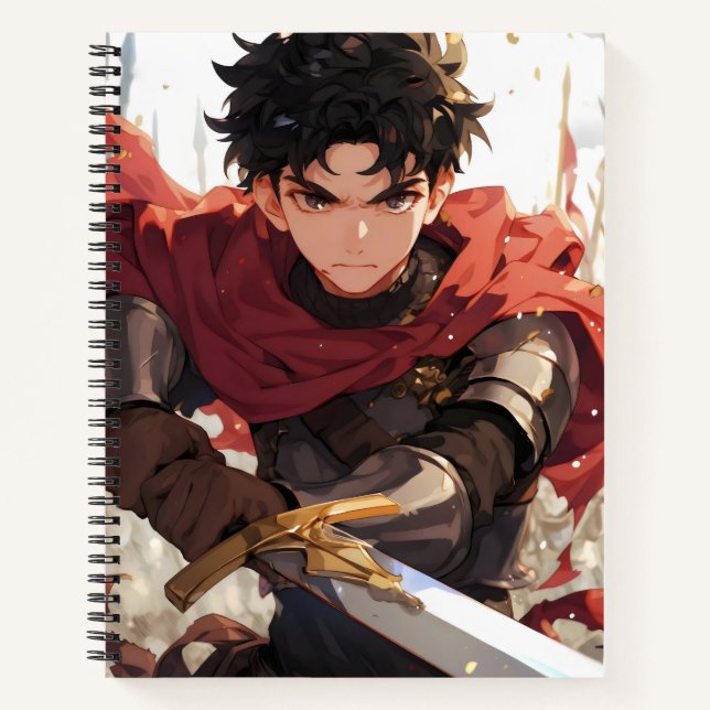 Cuaderno Fantasy Anime Boy Knight (Anverso)