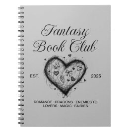 Cuaderno Fantasy Book Club Typography & Heart doodle sketch