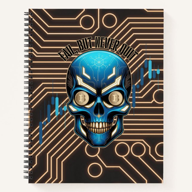 Cuaderno Fantasy Design | Crypto Btc | Motivation | Blue (Anverso)