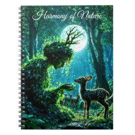 Cuaderno Fantasy woodland goddess and gentle deer art
