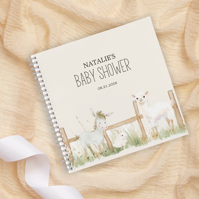 Cuaderno Farm Animals Meadow Friends Baby Shower (Subido por el creador)