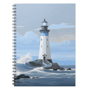 Cuaderno Faro colorido en el océano