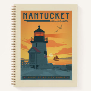 Cuaderno Faro de Brant Point Mamáes de Nantucket