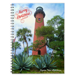 Cuaderno Faro de entrada de ferry Christmas Jupiter Florida