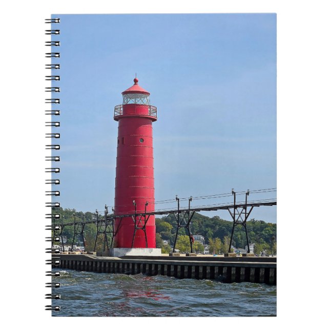 Cuaderno Faro de Grand Haven Michigan (Frente)