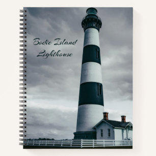 Cuaderno Faro de la isla Bodie en blanco y negro
