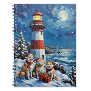 Cuaderno Faro de Navidad Samoyed Fiesta