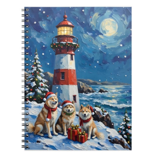 Cuaderno Faro de Navidad Samoyed Fiesta (Frente)