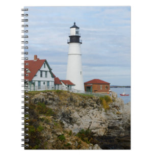 Cuaderno Faro de Portland Headlight en costa rocosa