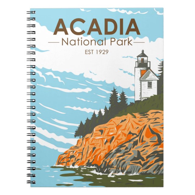 Cuaderno Faro del puerto del bar del parque nacional Acadia (Frente)