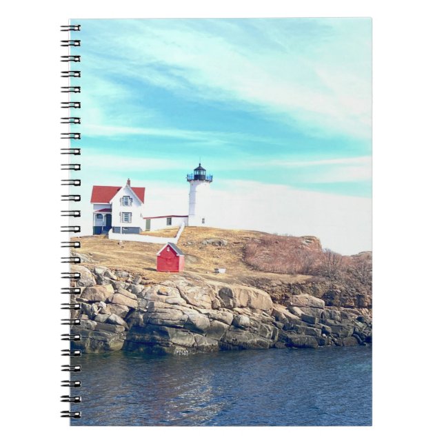 Cuaderno Faro Nubble Maine Foto Costera (Frente)