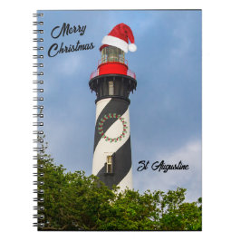 Cuaderno Faro San Agustín Florida de Feliz Navidad
