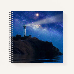 Cuaderno Faros Faro nocturno estrellado