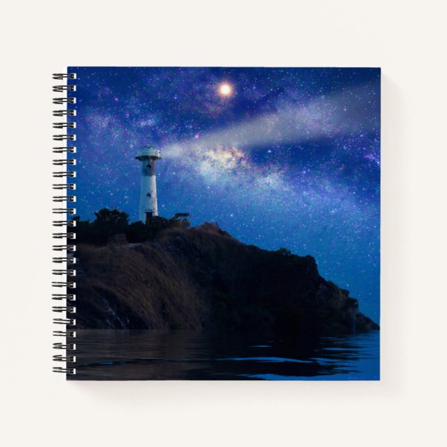 Cuaderno Faros | Faro nocturno estrellado (Anverso)